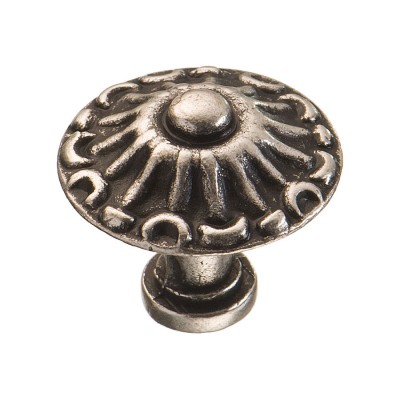 Ручка кнопка 15.304.24.16 цвет старое серебро диаметр 24 мм