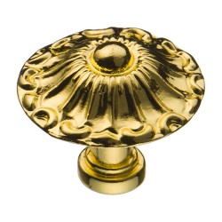 Ручка кнопка 15.304.31.03 цвет глянцевая латунь диаметр 31 мм