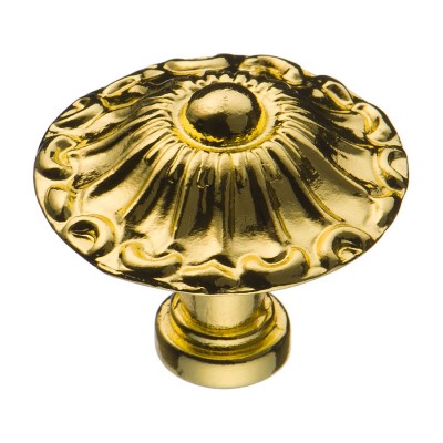 Ручка кнопка 15.304.31.03 цвет глянцевая латунь диаметр 31 мм