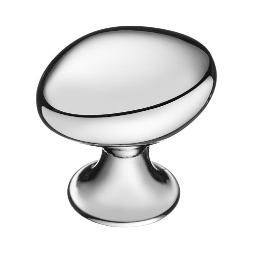 Ручка кнопка овал 15.340.00.07 цвет глянцевый хром длина 37 мм 