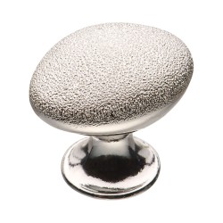 Ручка кнопка овал 15.340.00 DIA 15 цвет глянцевое серебро длина 37 мм