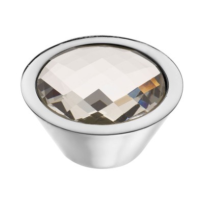 Ручка кнопка круглая 1907 0038 CR-GSW6 глянцевый хром кристалл горный хрусталь диаметр 38 мм    