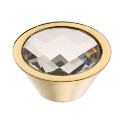 Ручка кнопка круглая 1907 0038 GL-GSW6 глянцевое золото кристалл горный хрусталь диаметр 38 мм 