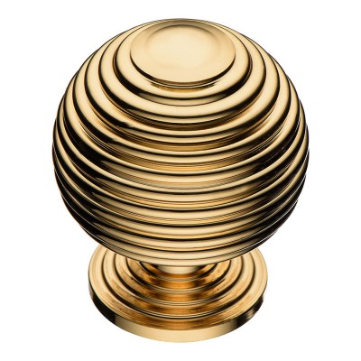 Ручка кнопка круглая 1930 0034 Big Gold цвет глянцевое золото диаметр 34 мм    