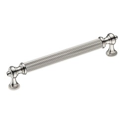 Ручка рейлинг 2512-080-128 цвет глянцевый никель длина 146 мм, крепление 128 мм 