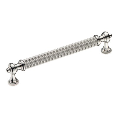 Ручка рейлинг 2512-080-128 цвет глянцевый никель длина 146 мм, крепление 128 мм 