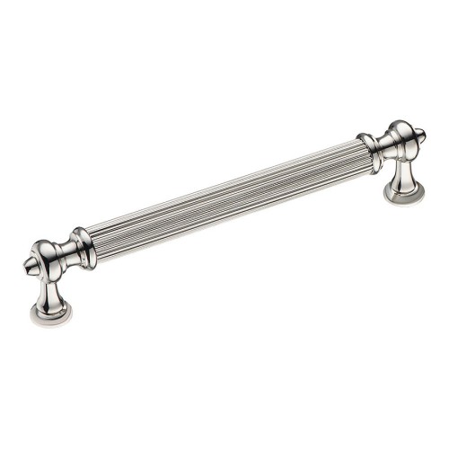 Ручка рейлинг 2512-080-128 цвет глянцевый никель длина 146 мм, крепление 128 мм 