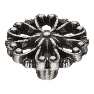 Ручка кнопка 348025MP14 цвет старое серебро диаметр 40 мм