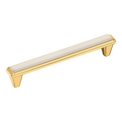 Ручка скоба 365128MP11PL21 цвет глянцевое золото, белый длина 148 мм, крепление 128 мм 