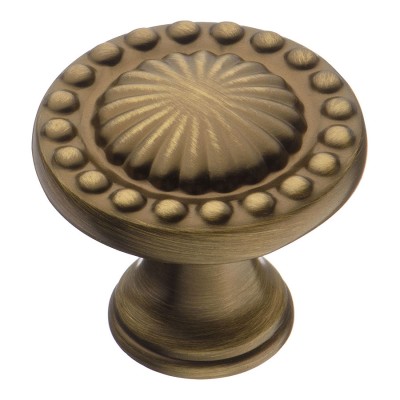 Ручка кнопка круглая 4456 0008 ABM цвет состаренная латунь диаметр 35 мм