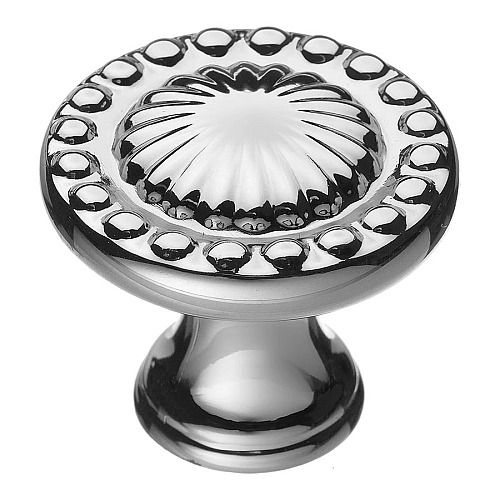 Ручка кнопка круглая 4456 0008 CR цвет глянцевый хром диаметр 35 мм 