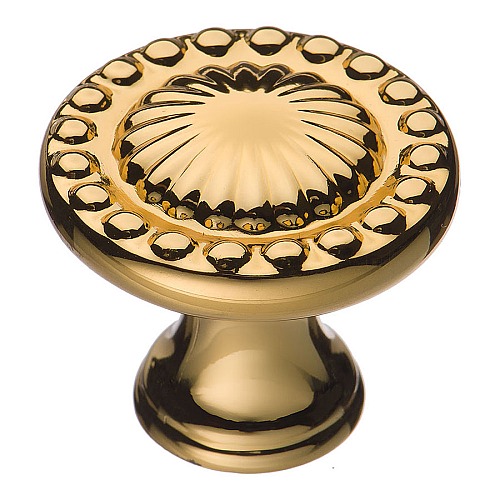 Ручка кнопка круглая 4456 0008 GL цвет глянцевое золото диаметр 35 мм