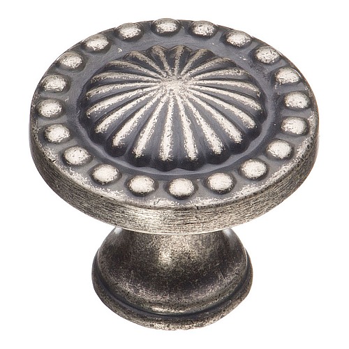 Ручка кнопка круглая 4456 0008 OSM цвет старое серебро диаметр 35 мм