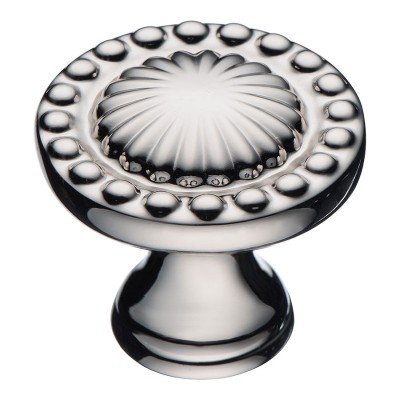 Ручка кнопка круглая 4456 0008 PN цвет глянцевый никель диаметр 35 мм 