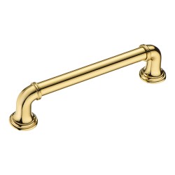 Ручка скоба 4680 0128 GL-GL цвет глянцевое золото длина 153 мм, крепление 128 мм