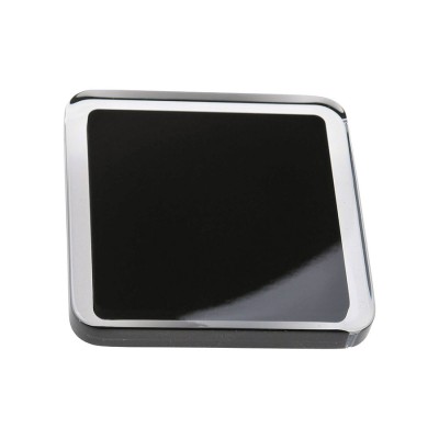 Ручка кнопка 697NE7 цвет глянцевый хром, черный пластик ширина 75 мм 