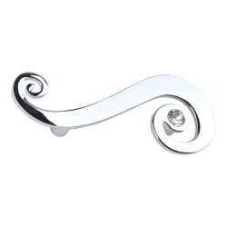 Ручка скоба 7182.0064.026.I цвет глянцевый хром, кристалл Swarovski длина 115 мм, крепление 64 мм 