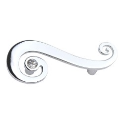 Ручка скоба 7183.0064.026.D цвет глянцевый хром, кристалл Swarovski длина 115 мм, крепление 64 мм 