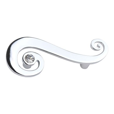 Ручка скоба 7183.0064.026.D цвет глянцевый хром, кристалл Swarovski длина 115 мм, крепление 64 мм 