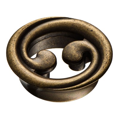 Ручка кнопка 7211.0016.002 цвет старая бронза диаметр 40 мм, крепление 16 мм