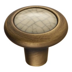 Ручка кнопка круглая 9832-805 цвет античная бронза с керамикой диаметр 28 мм Ручка кнопка круглая 9832-805 цвет античная бронза с керамикой диаметр 28 мм