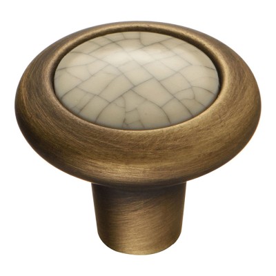 Ручка кнопка круглая 9832-805 цвет античная бронза с керамикой диаметр 28 мм Ручка кнопка круглая 9832-805 цвет античная бронза с керамикой диаметр 28 мм