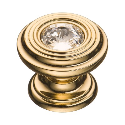 Ручка кнопка круглая 9953-100 цвет глянцевое золото кристалл Сваровски диаметр 25 мм Ручка кнопка круглая 9953-100 цвет глянцевое золото кристалл Сваровски диаметр 25 мм