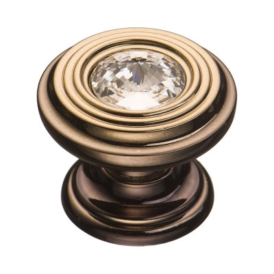 Ручка кнопка круглая 9953-771 цвет старая бронза кристалл Сваровски диаметр 25 мм Ручка кнопка круглая 9953-771 цвет старая бронза кристалл Сваровски диаметр 25 мм