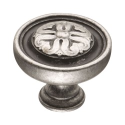 Ручка классика кнопка BU 009.35.16 цвет античное серебро диаметр 35 мм Ручка классика кнопка BU 009.35.16 цвет античное серебро диаметр 35 мм