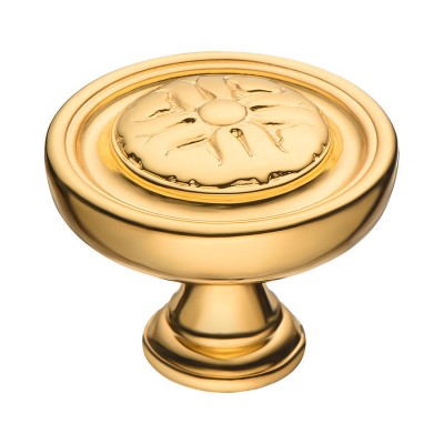 Ручка классика кнопка BU 009.35.19 цвет глянцевое золото диаметр 35 мм 