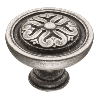 Ручка классика кнопка BU 009.50.16 цвет античное серебро диаметр 50 мм Ручка классика кнопка BU 009.50.16 цвет античное серебро диаметр 50 мм