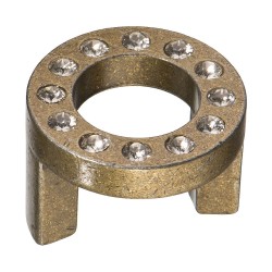 Ручка кнопка круглая CENTER/P-AB цвет античная бронза кристаллы Сваровски диаметр 40 мм Ручка кнопка круглая CENTER/P-AB цвет античная бронза кристаллы Сваровски диаметр 40 мм