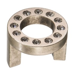 Ручка кнопка круглая CENTER/P-AR цвет античное серебро кристаллы Сваровски диаметр 40 мм 