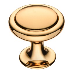 Ручка кнопка круглая ISTIKBAL-69 цвет глянцевое золото диаметр 30 мм  