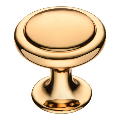 Ручка кнопка круглая ISTIKBAL-69 цвет глянцевое золото диаметр 30 мм 