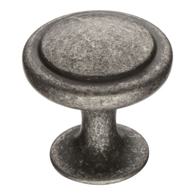 Ручка кнопка круглая ISTIKBAL-80 цвет старое серебро диаметр 30 мм  