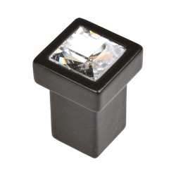 Ручка кнопка MT8135B-531E цвет черный, кристалл ширина 14 мм 