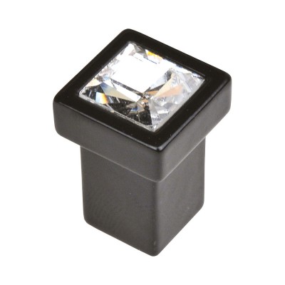 Ручка кнопка MT8135B-531E цвет черный, кристалл ширина 14 мм Ручка кнопка MT8135B-531E цвет черный, кристалл ширина 14 мм