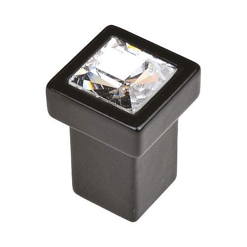 Ручка кнопка MT8135B-531E цвет черный, кристалл ширина 14 мм 