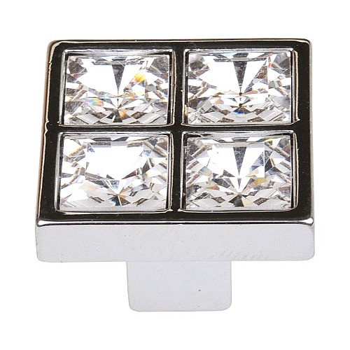 Ручка кнопка MT8136B-40 цвет глянцевый хром, кристаллы ширина 26 мм 