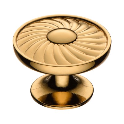 Ручка классика кнопка PAPATYA-60 (69) цвет глянцевое золото диаметр 35 мм