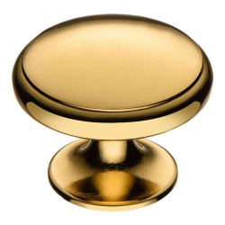 Ручка классика кнопка круглая RANA-69 цвет глянцевое золото диаметр 35 мм  