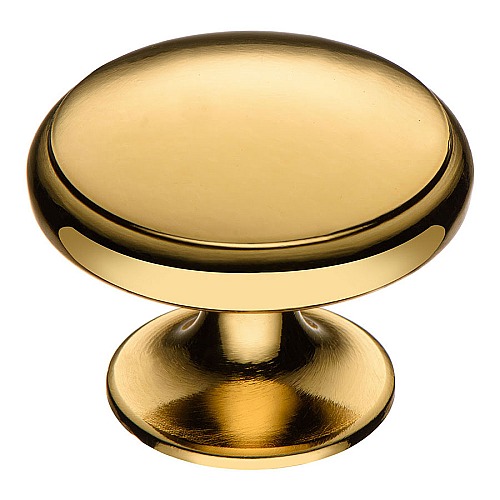 Ручка кнопка круглая RANA-69 цвет глянцевое золото диаметр 35 мм  