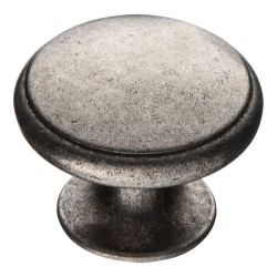 Ручка классика кнопка круглая RANA-80 цвет античное серебро диаметр 35 мм