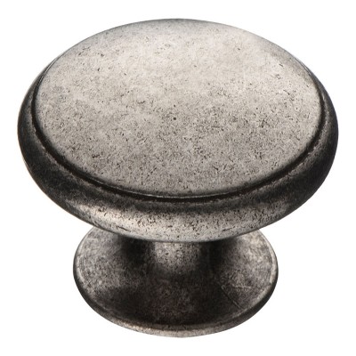 Ручка классика кнопка круглая RANA-80 цвет античное серебро диаметр 35 мм