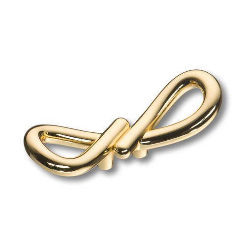 Ручка кнопка-скоба 101-16-Gold цвет глянцевое золото длина 87 мм, крепление 16 мм 