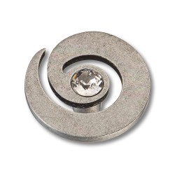 Ручка классика кнопка 1039.0040.016 цвет старое серебро кристалл диаметр 40 мм 