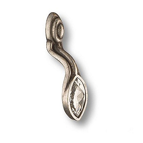 Ручка кнопка-скоба 115-Silver цвет серебро кристалл длина 85 мм  