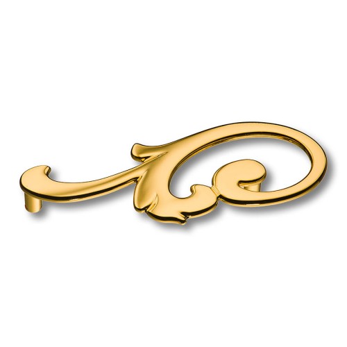 Ручка скоба 15.141.01.19 left цвет глянцевое золото 24К длина 134 мм, крепление 96 мм