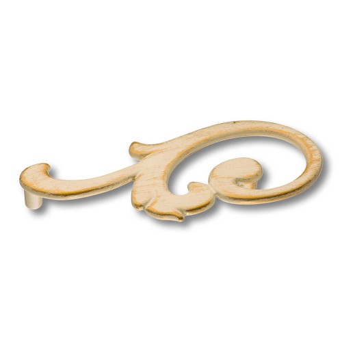 Ручка скоба 15.141.01.20 left цвет слоновая кость с позолотой длина 134 мм, крепление 96 мм 